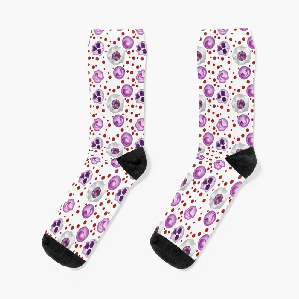 White Blood Cells WBCs Pattern Monocytes Socks aesthetic sport Mens Socks Women's