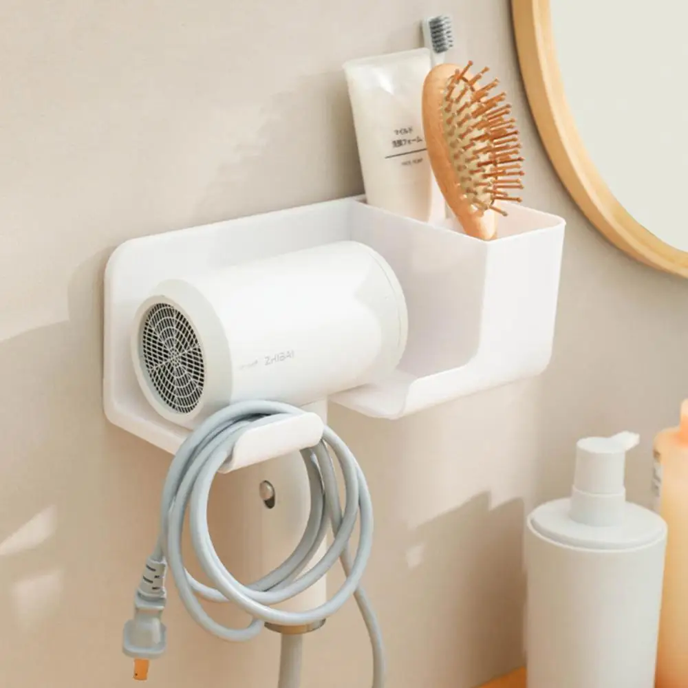 Bathroom Hair Dryer Shelf Punch-Free Toilet Hair Dry Holder Multifunction Wall Storage Shelves For Bathroom Shower Accessories