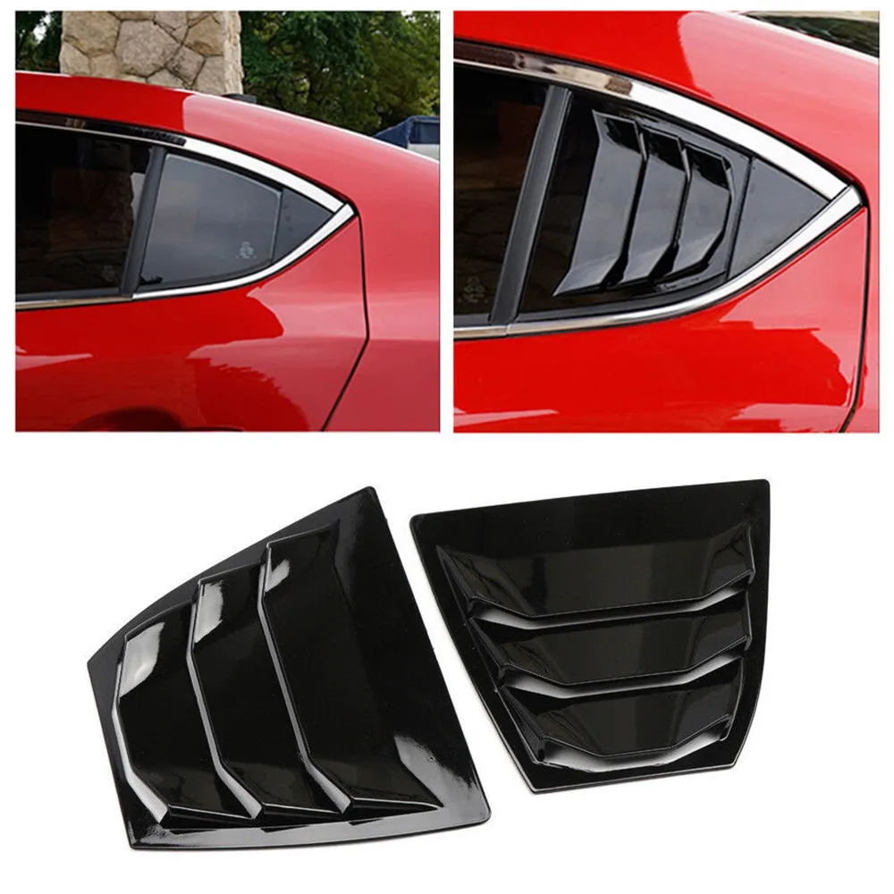 Para Mazda 3 Axela 2014 2015 2016-2018 ABS plástico ventana trasera cuarto rejilla cubierta lateral embellecedor de ventilación accesorios adhesivos para coche