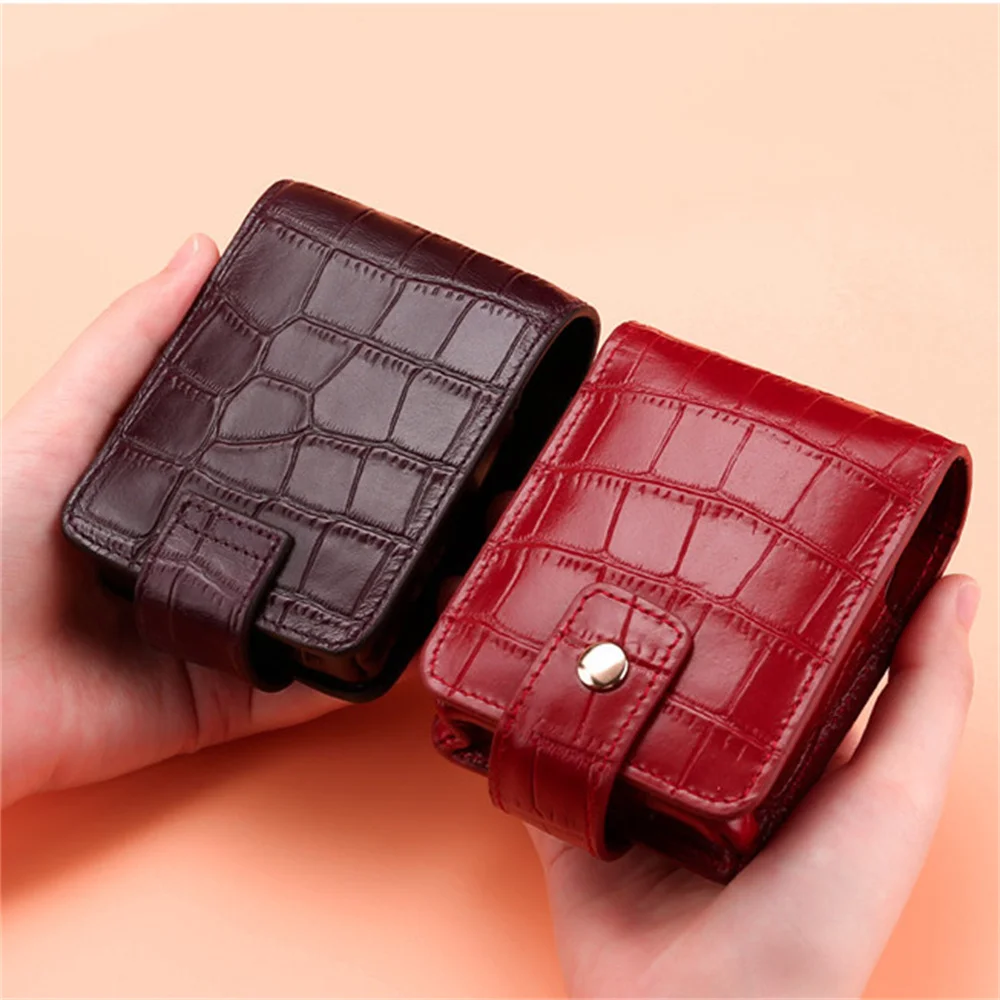 Lipstick Cosmetic Bag with Mirror Women Travel Makeup Bag Crocodile Pattern Pu Mini Toiletry Organizer Pouch Storage Makeup Case