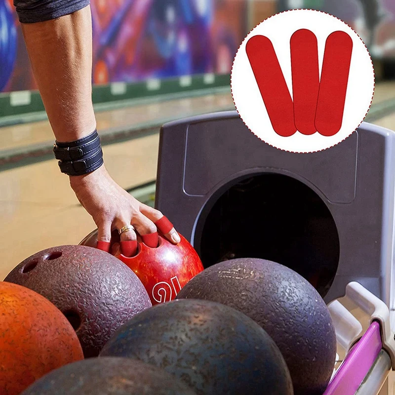 Cinta elástica para el pulgar de los bolos, paquete de 240, Color Rojo