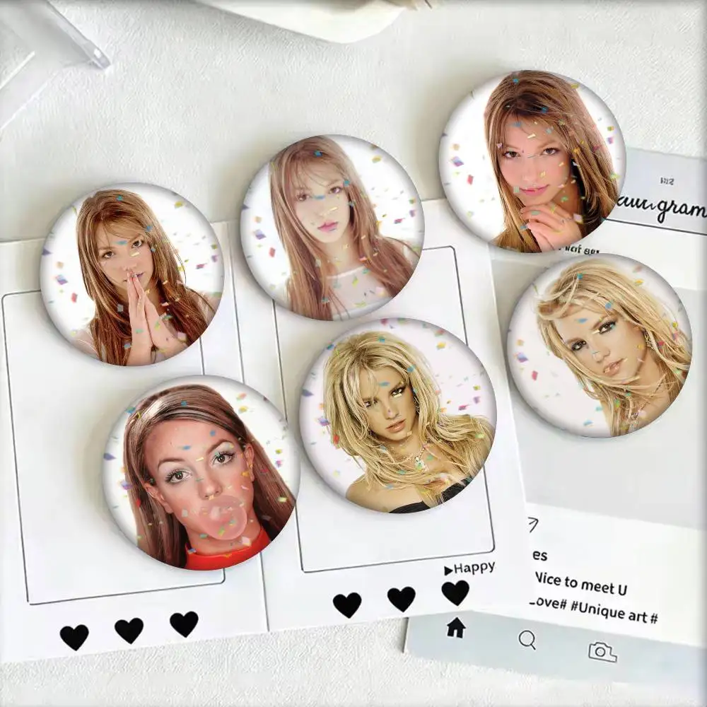 Singer B-Britney  25 32 44 58 75mm Badges Personalized Round Brooches Pins Accessory Gift