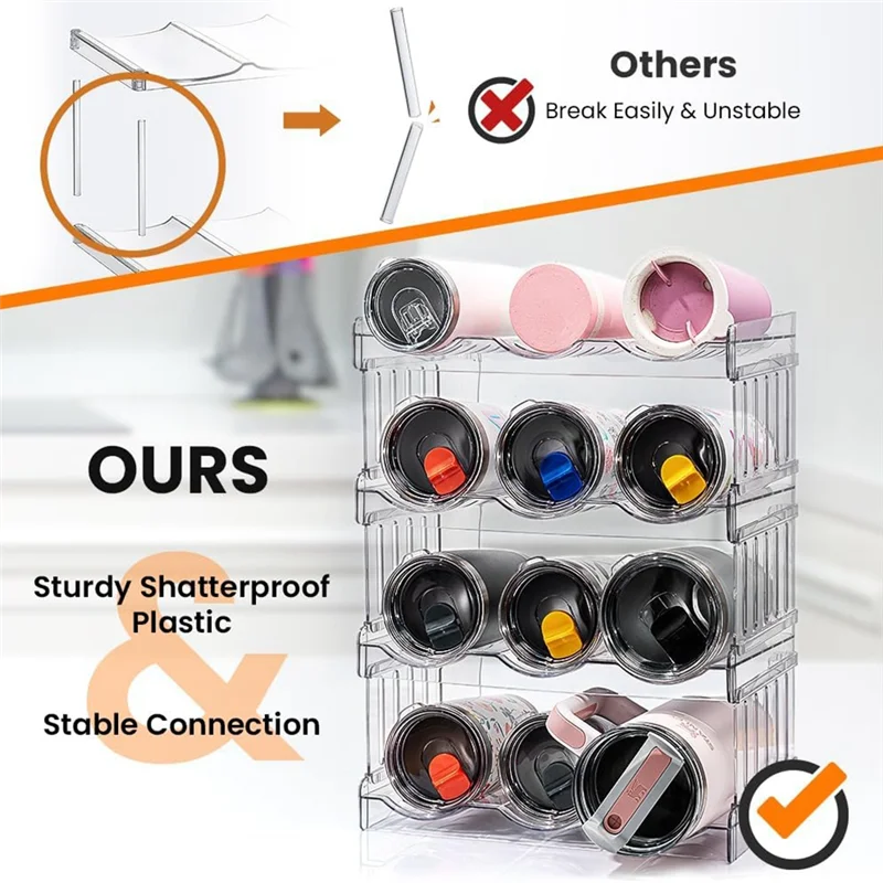 

A20F-Bottle Rack Stackable-Bottle Holder Fridge Organiser Bottles Storage Bottle Holder For Fridge,Cabinet,Kitchen Organiser
