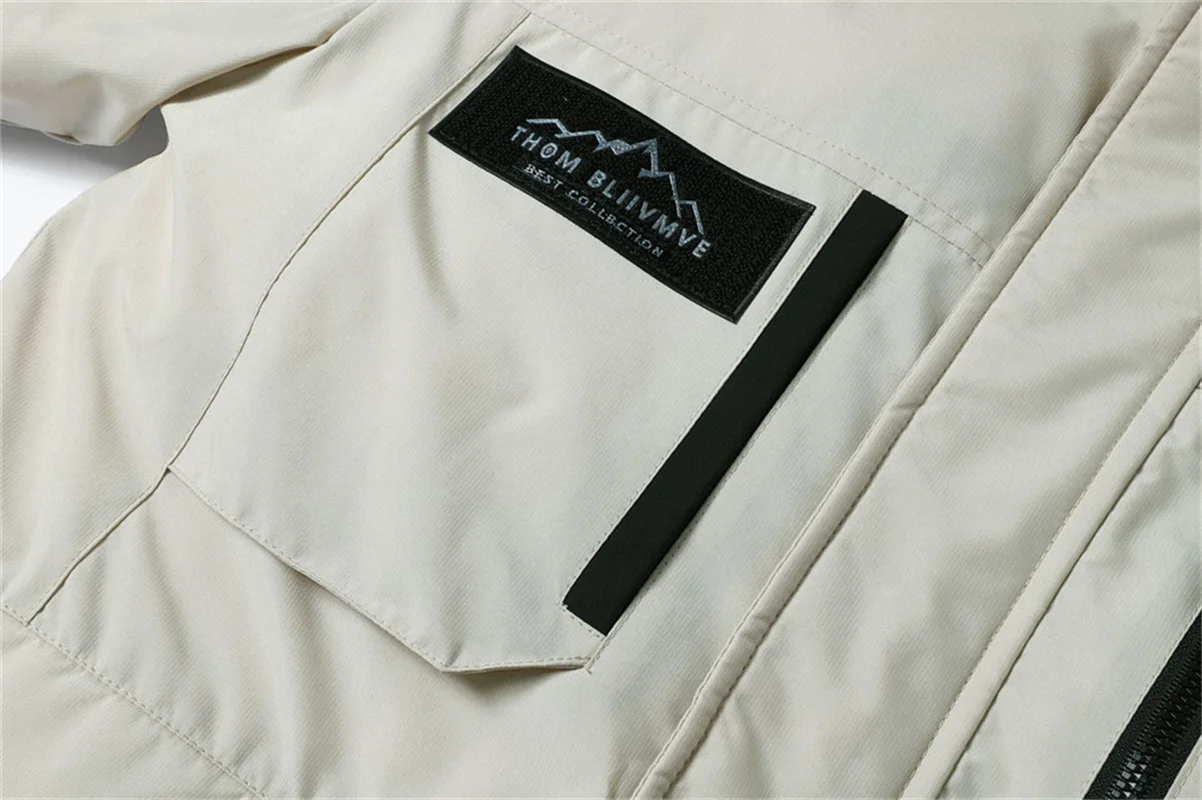 سترات شتوية جديدة للرجال مع أغطية وأطواق جلدية. سترات جديدة مقاومة للماء عالية الجودة للرجال. سترات كاجوال ودافئة #5