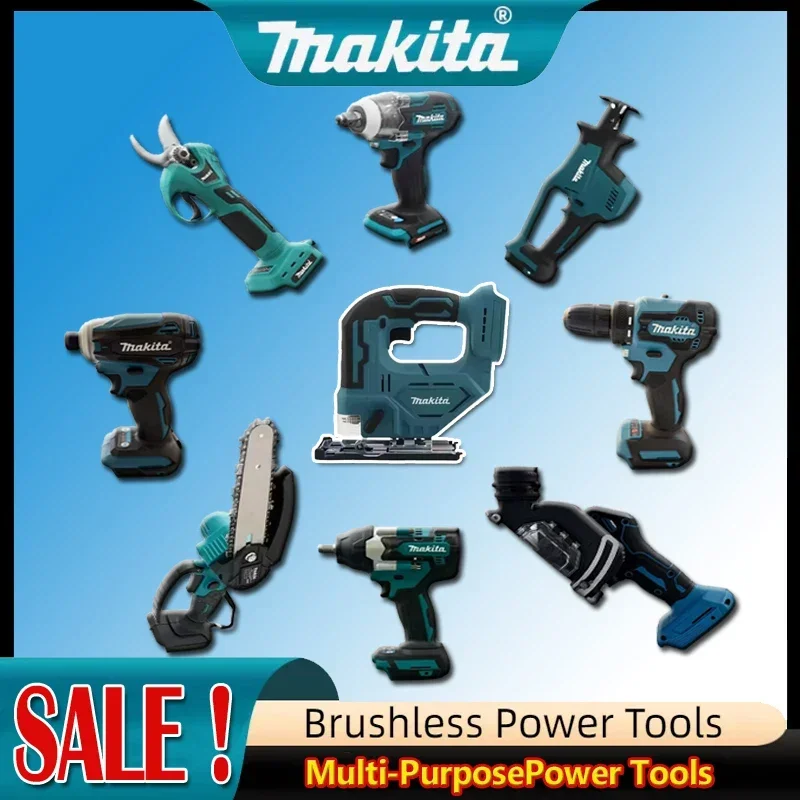 

Новый набор электроинструментов Makita: бесщеточная аккумуляторная ударная дрель-шуруповерт, угловая шлифмашина, электрическая циркулярная пила, работающие от аккумулятора 18В.