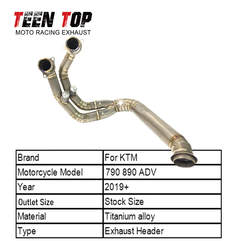 Titanium Alloy 890 Adventure R Exhaust Header Motorcycle Exhaust Front Pipe For KTM 790 890 Adv 2019-2024 Escape Moto Header