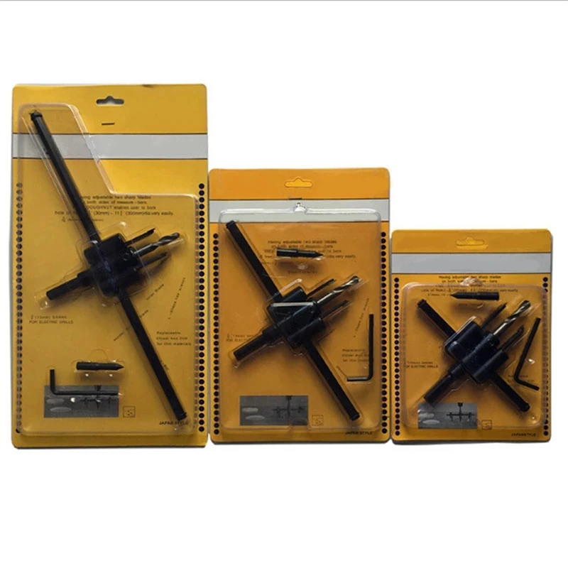 30-120/200/300mm Adjustable Circle Hole Cutter Wood Drywall Drill Bit Saw Round Cutting Blade Aircraft Type DIY Tool view 6