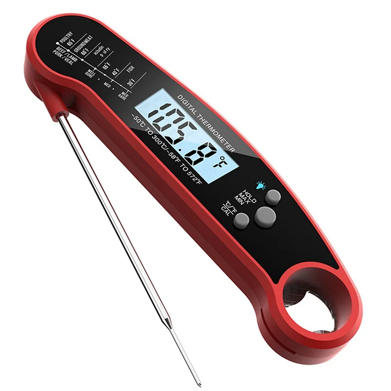 A96I-Digital Meat Thermometer Food Thermometer Instant Read Food Thermometer Foldable Probe, Cooking Thermometefor Home Outdoor