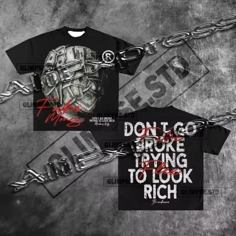 

Футболка большого размера с графическим рисунком MF doom illest Villains, Harajuku, готическая уличная одежда, винтажные рубашки на выбор, топ y2k, готическая мужская одежда