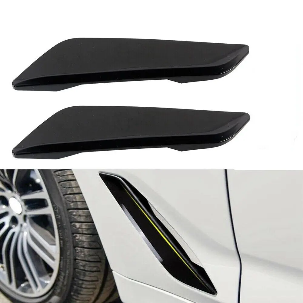 

Black ABS Carbon Fender Side Air Flow Vent Outlet Cover Trim Fit for BMW 5 Series G30 2018-2021