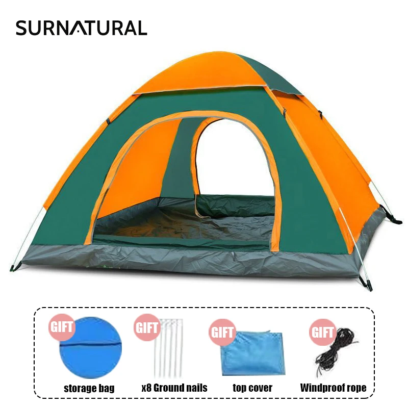 

Outdoor Camping Tent Waterproof Sunshield Large Space Tent Build-free Automatic Opening Tent for Family Hiking Travel Picnic