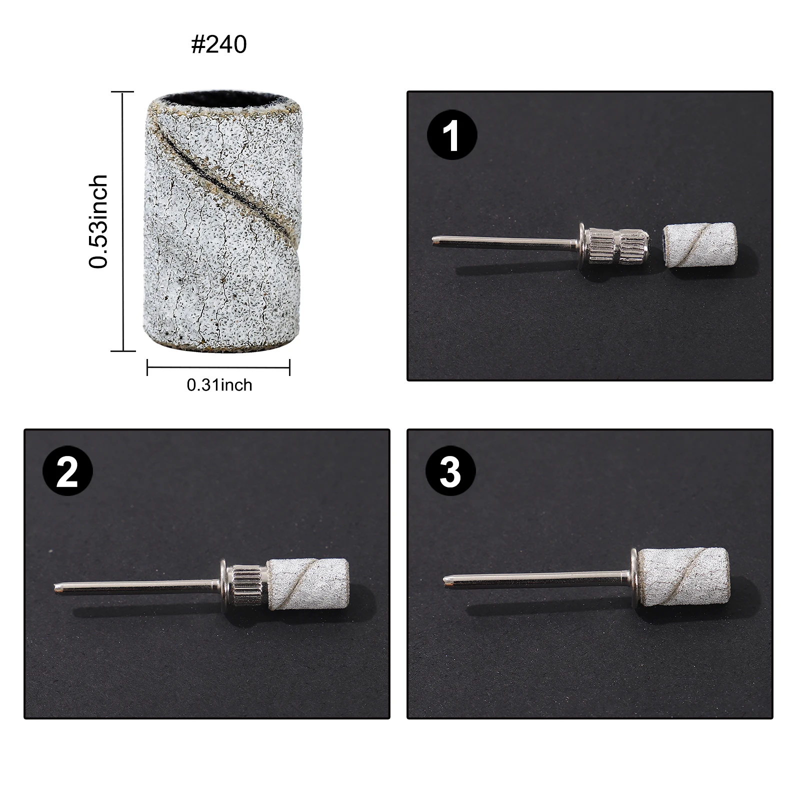 80 # 150 # 240 #   เครื่องตะไบเล็บแบบวงแหวนลายม้าลาย หัวเจียรสำหรับดูแลเท้า ขัดเงา ทำเล็บ กำจัดเจลขัดเล็บ อุปกรณ์เปลี่ยนหัวเจียร