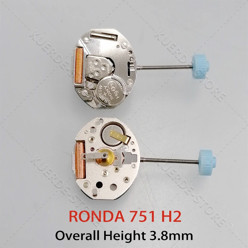 العلامة التجارية الجديدة روندا 751 حركة 2 الأيدي حركة ساعة كوارتز مع ملحقات استبدال البطارية