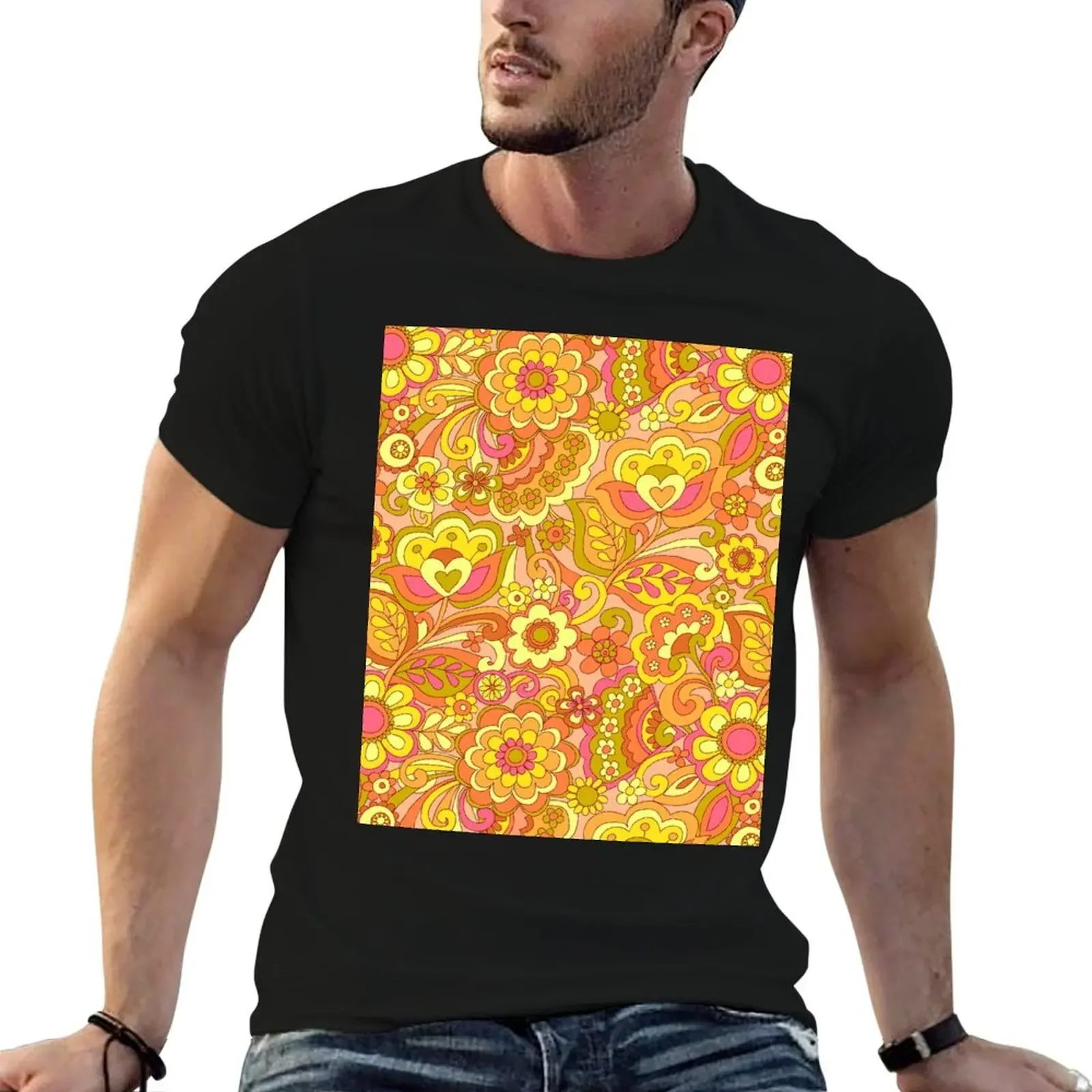 

Yellow Flower Power T-Shirt blacks funny gifts T-shirt men
