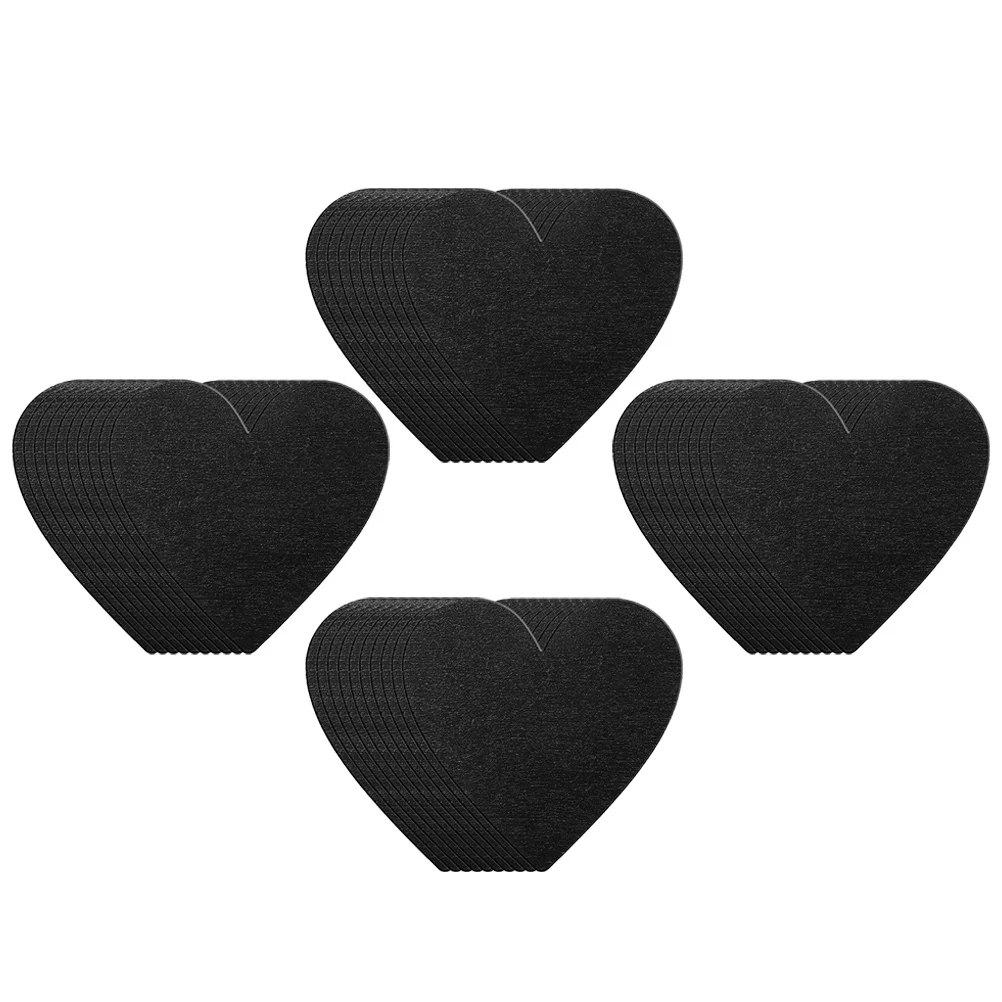40 Pcs Heart Decorations Shaped Blackboard Wood Craft Material Wooden Discs for Crafting Hearts