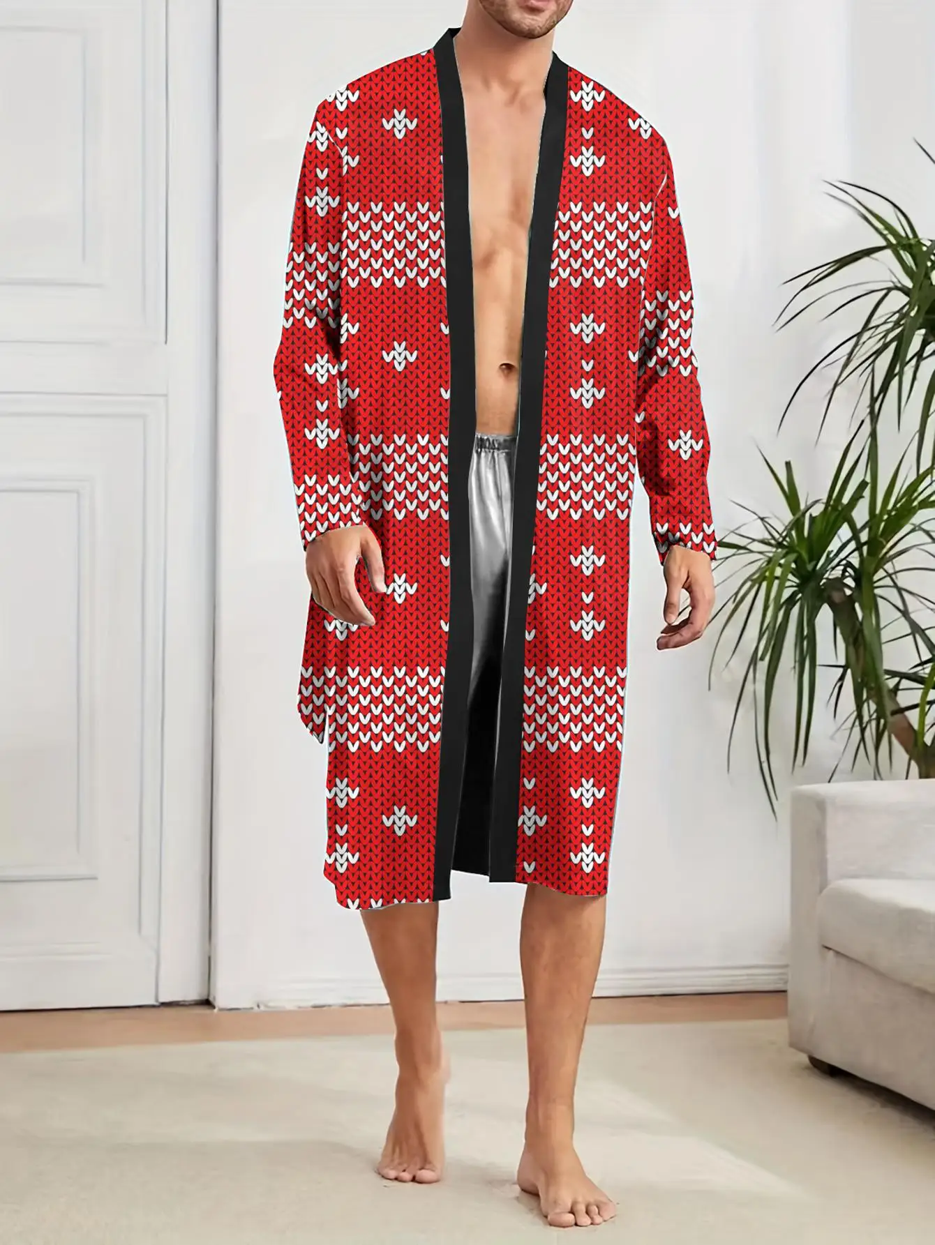 1pcs Men's Robes 2026 Spring/Summer Graphic Funny pajamas 3D Printed Robes dressing gown Breathable robe bath robe
