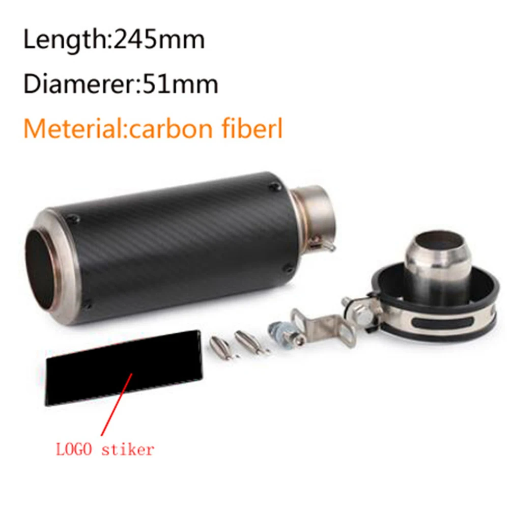 51/60 mm Universal-Motorradauspuff Inox-Schalldämpfer Kohlefaserauspuff mit DB Killer für Z900 R3 R25 MT07 MT09 R1 Z400 Z650 – Detail 19