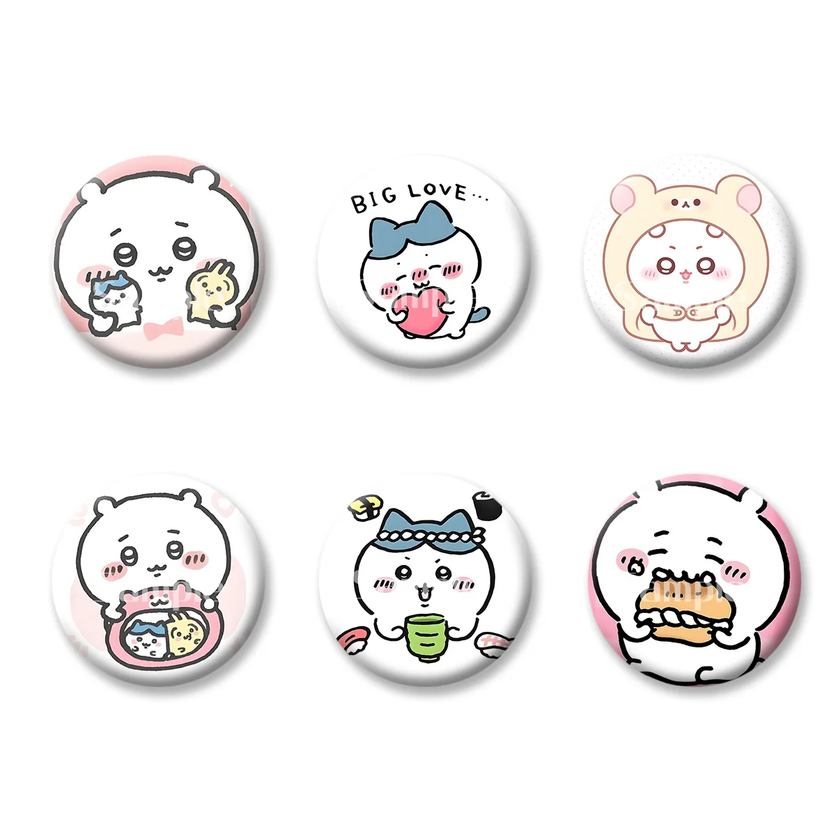 

Flash Badge Cards Chiikawa Anime Cartoon Cute Style Girl Keychains Convenient Makeup Mirror Fridge Magnet ACG Accessories