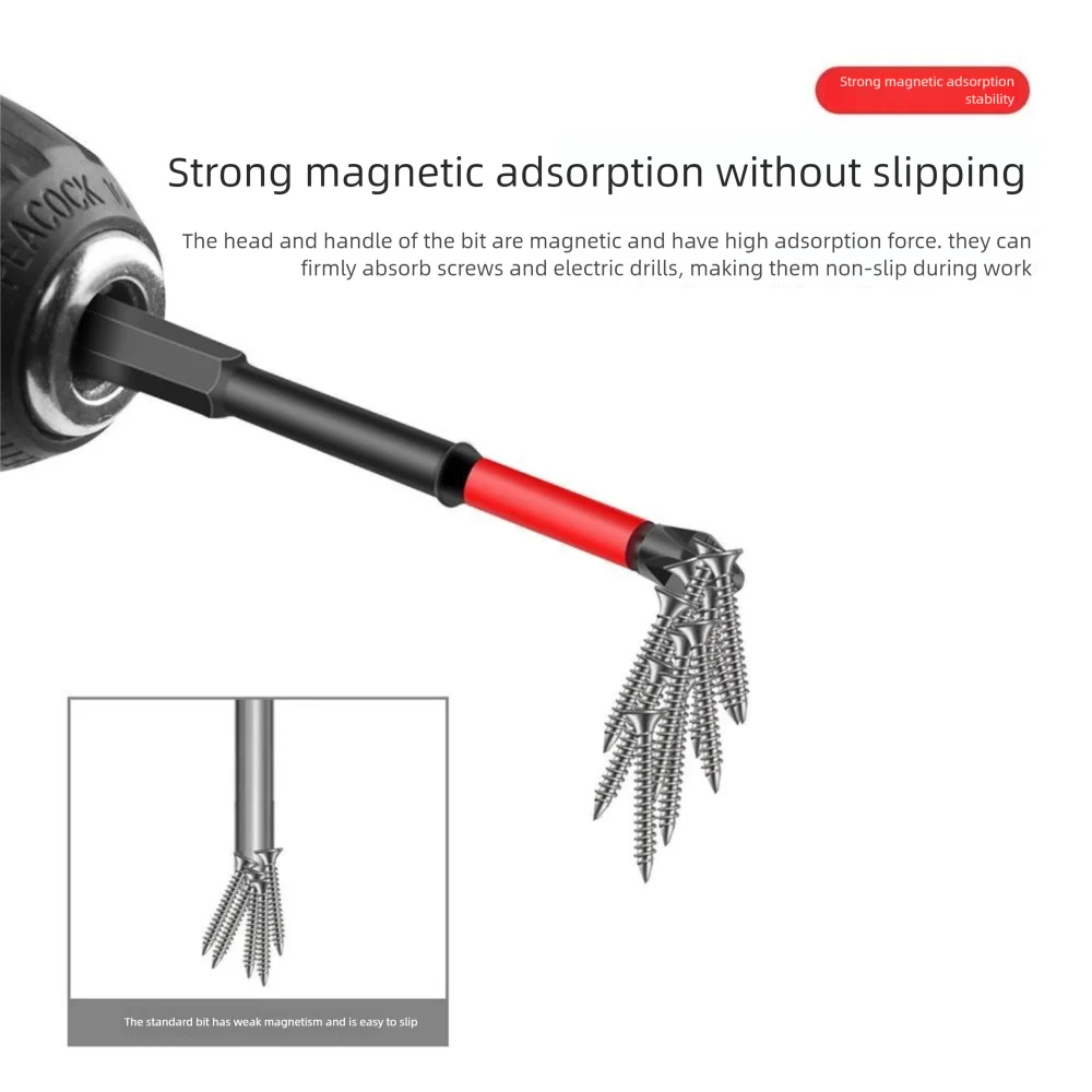 4/5/6Pcs Non-slip Magnetic Batch Head Wear-resistant Shock Resistance High Hardness Bit Cross Screwdriver Bit