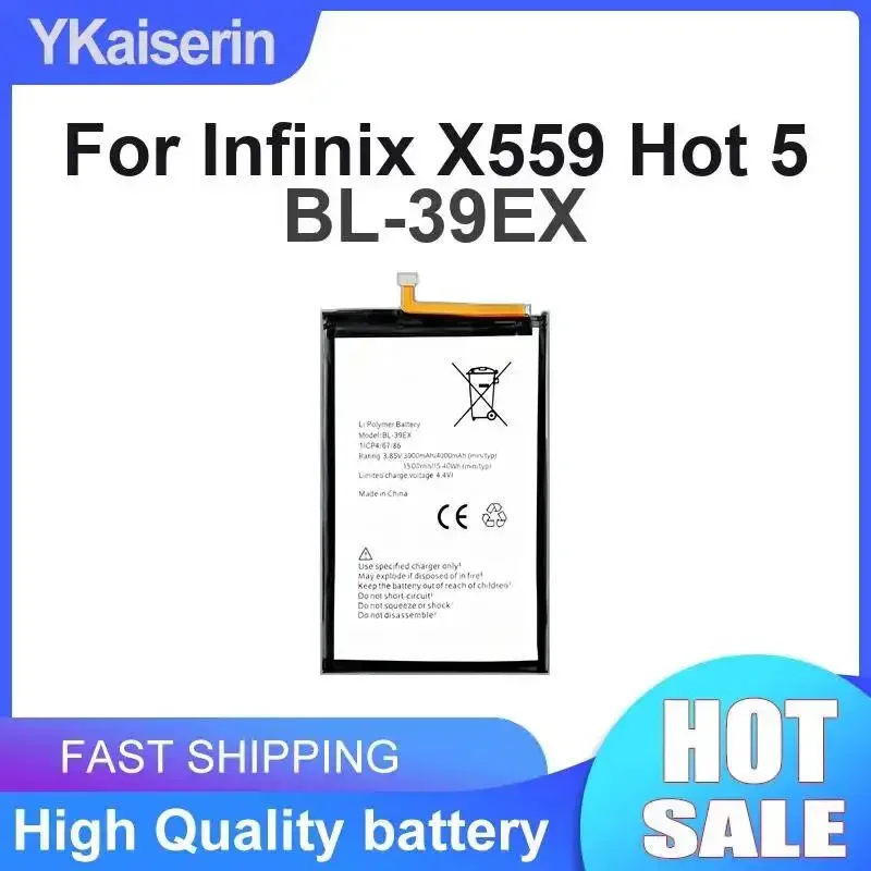 4000mAh Mobile Phone Battery High-Capacity For Infinix X559 Hot 5 BL-39EX