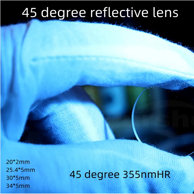 

45 Degree 355nmHR D20/25.4/30/34mm Quarzt JGS1 Reflective Lens for Laser Marking Welding Cutting Machine