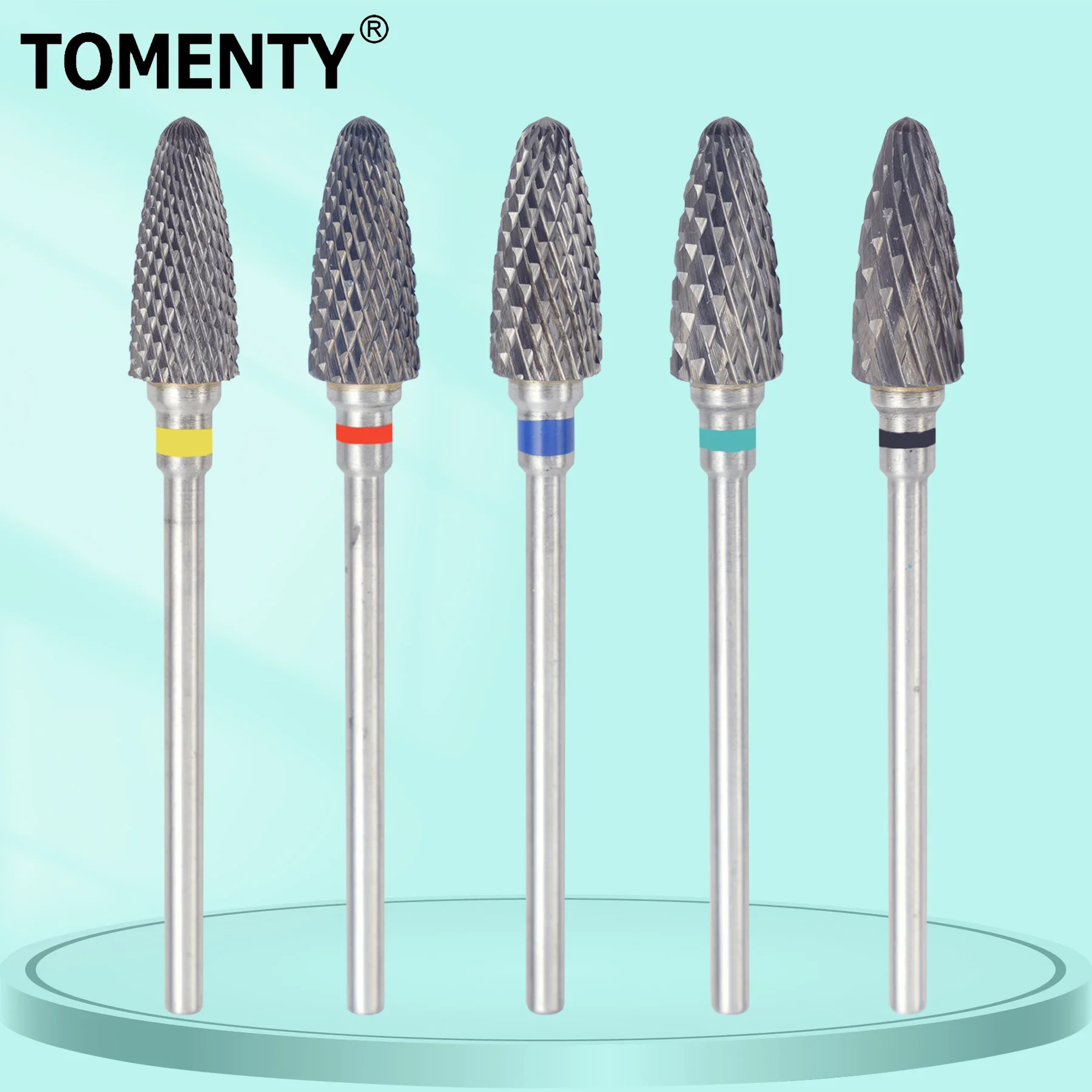 Tungsten Carbide Bur 2.35mm Diameter 3/32 Inch Shank Rotary Dental Nail Drill Bit for Polishing Tools