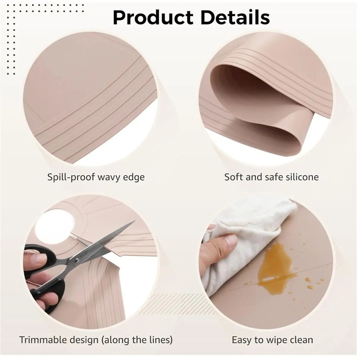 2-Pack Non-Slip Silicone Lazy SusanShelf Liners, Dual Tier Organizer Mats, HeatResistant Fridge Pads, for Drawers