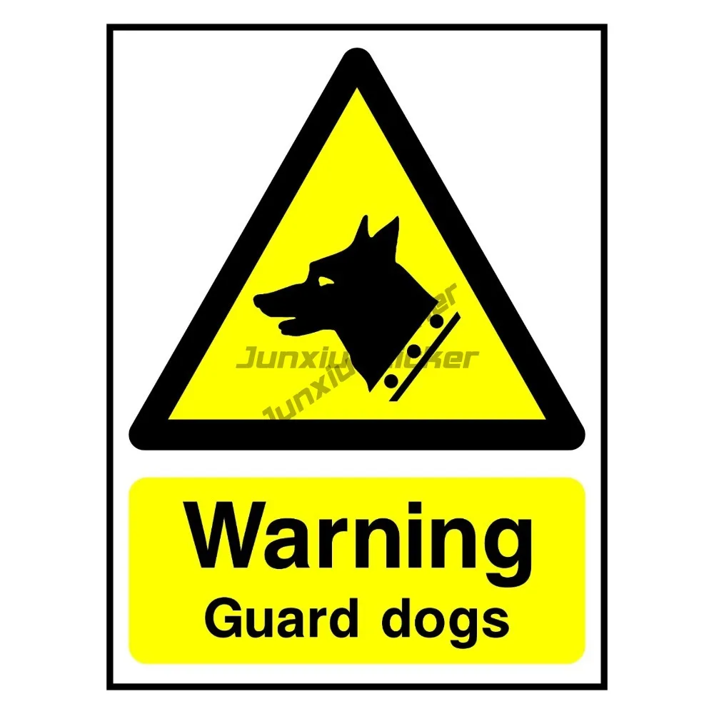 

Warning Guard Dogs Sign Or Sticker Anti Scratch Decor Graphic Stickers For Car Decoration Custom Printed Decals