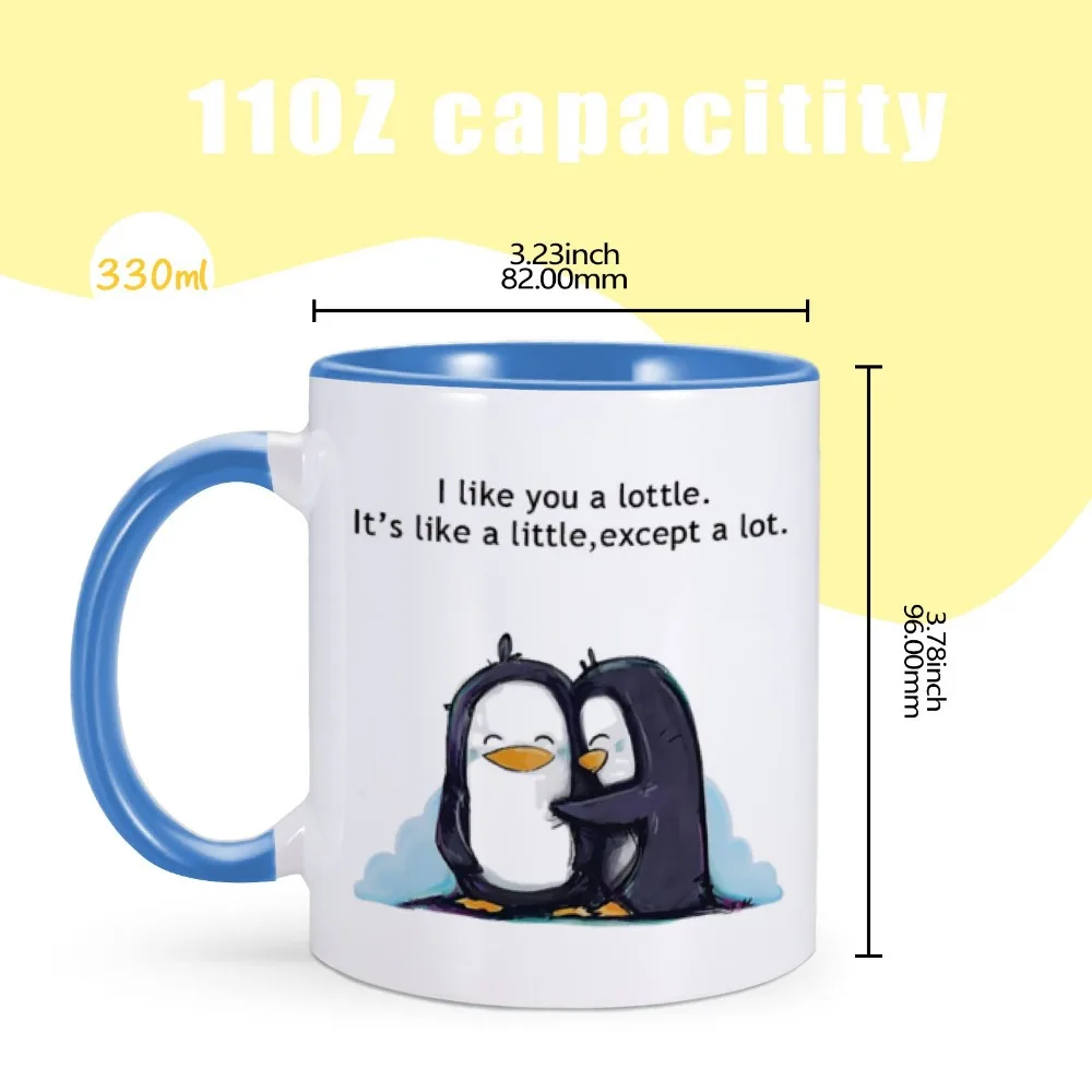 Cute Penguin Mug 11oz Coffee Milk Tea Cup Ceramic Mug Wife Gifts from Husband Anniversary Birthday Cup Drinkware Gifts for Wife