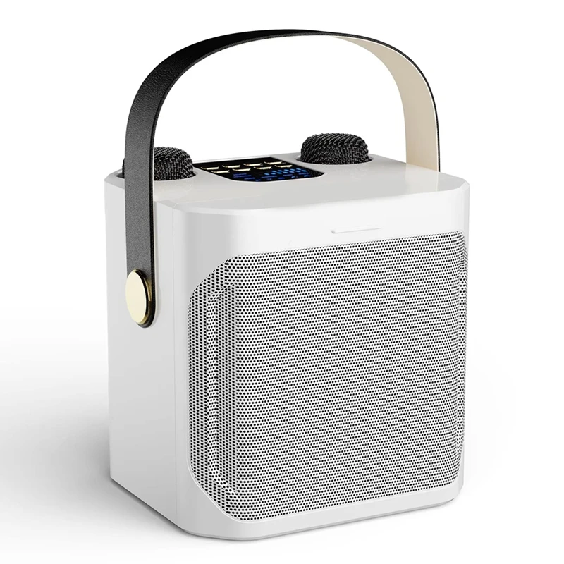 ABSQ-مكبر صوت كاريوكي عالي الطاقة مزود بتقنية البلوتوث ومضخم صوت لاسلكي محيطي 360 درجة مع ميكروفون مزدوج