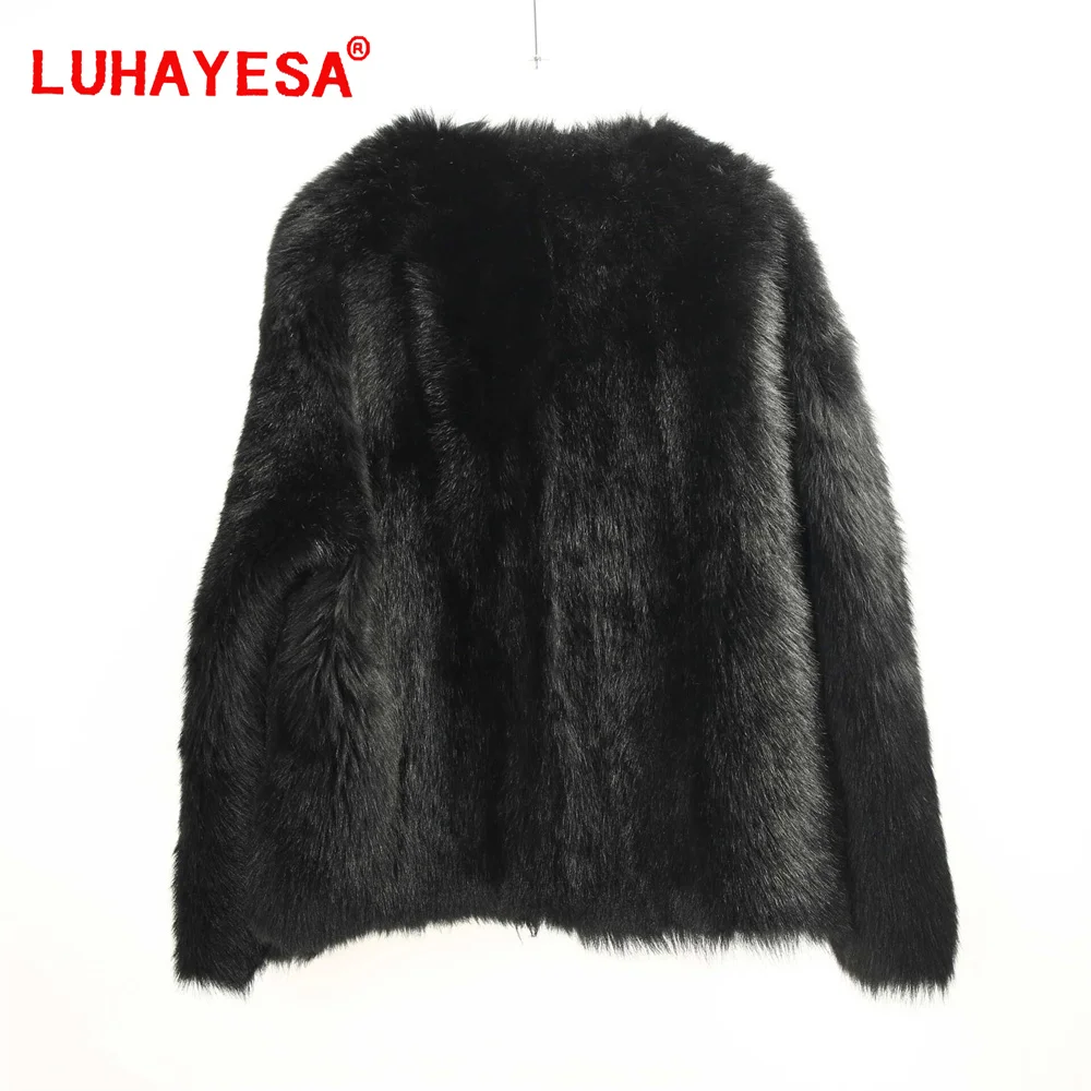 2024 Women Winter Tuscany Lamb Sheepskin Fur Clothes Black Genuine Leather Fur Jacket