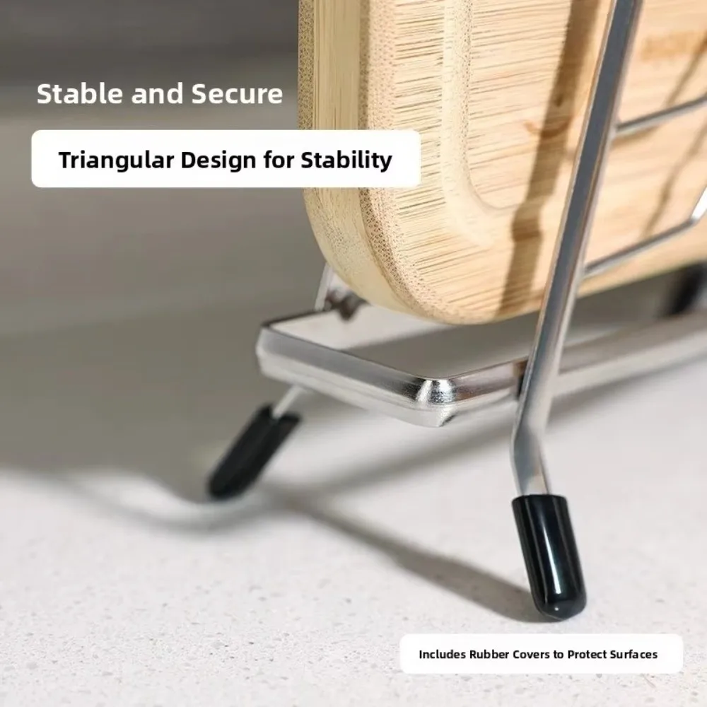 Multi-functional Pot Lid Holder Simple Style Stainless Steel Countertop Organizer Durable Integrated Structure Pot Cover Holder