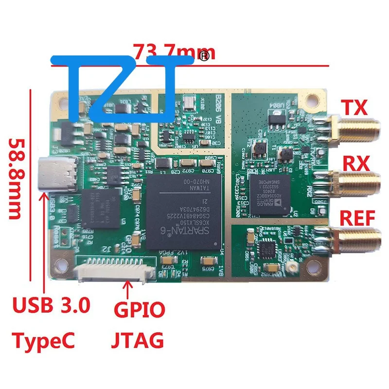 TZT HamGeek B206 Mini-i SDR Development Board 70MHz-6GHz AD9364 USB3.0 1TX 1RX OpenSource UHD Compatible with/No Metal Shell