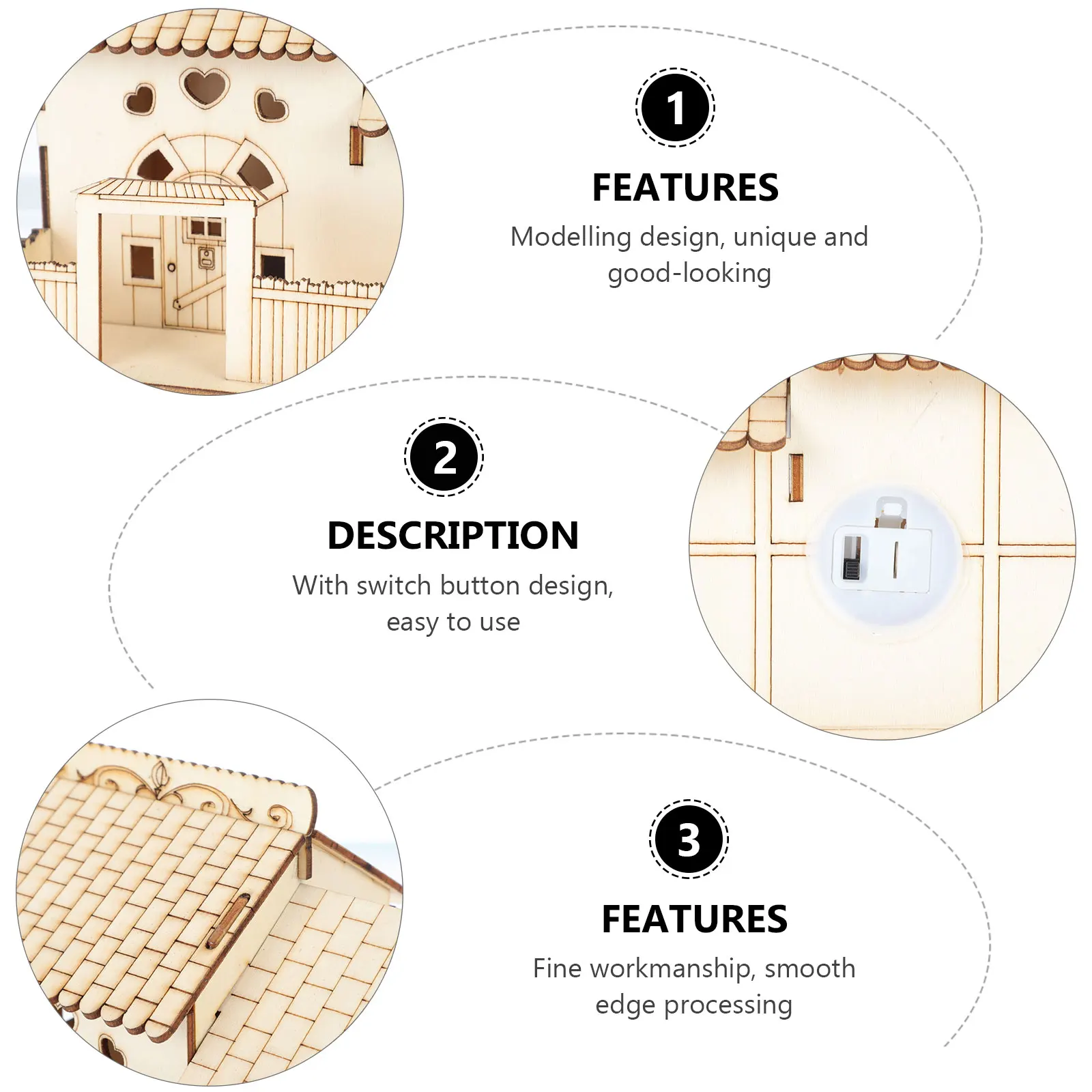 

1pc Creative Villa Light Wooden Piggy Bank Home Decoration Gift Saving Pot Night Light Villa Saving Pot Friends Family Gift