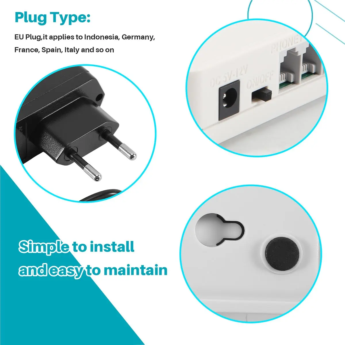 Doings Fixed Wireless Terminal Quad Band GSM SIM Card Phone Line Desktop Caller Dialer GSM850/900/1800/1900MHZ EU Plug