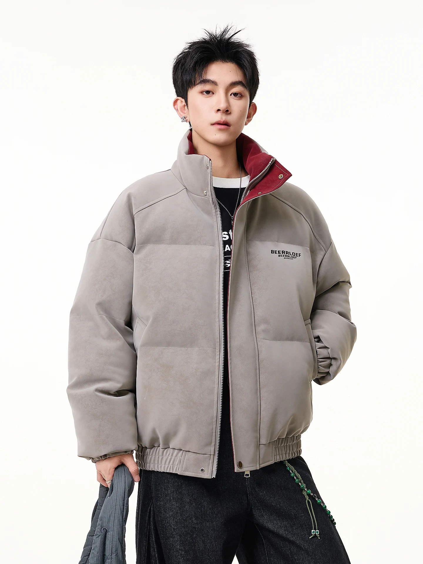 

Мужская хлопковая куртка из искусственной кожи в американском стиле ретро, свободная молодежная модная зимняя куртка, мотоциклетное пальто с хлебом