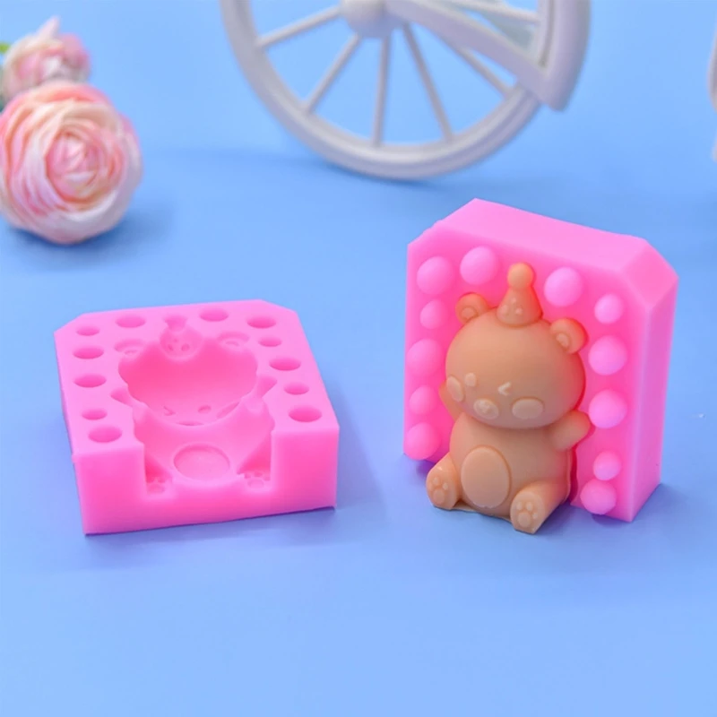 Fondant Silicone Molds Bear Cake Decors Mold Baby Shower Party DIY Baking Dropsale