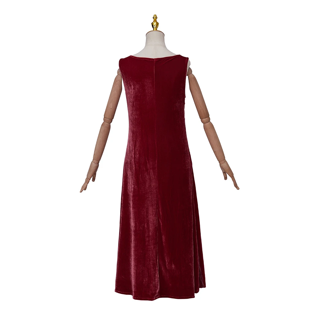 Fantasmi Cosplay Alberta Haynes Costume Spettacolo teatrale Abito rosso da donna con scialle Vestito cosplay per festa di carnevale di Halloween