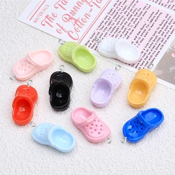 10PCS Shiny Hole Slippers Series Flat Back Charms For Earrings Bracelet Hairpin DIY Jewelry Pendants Decoration Accessories