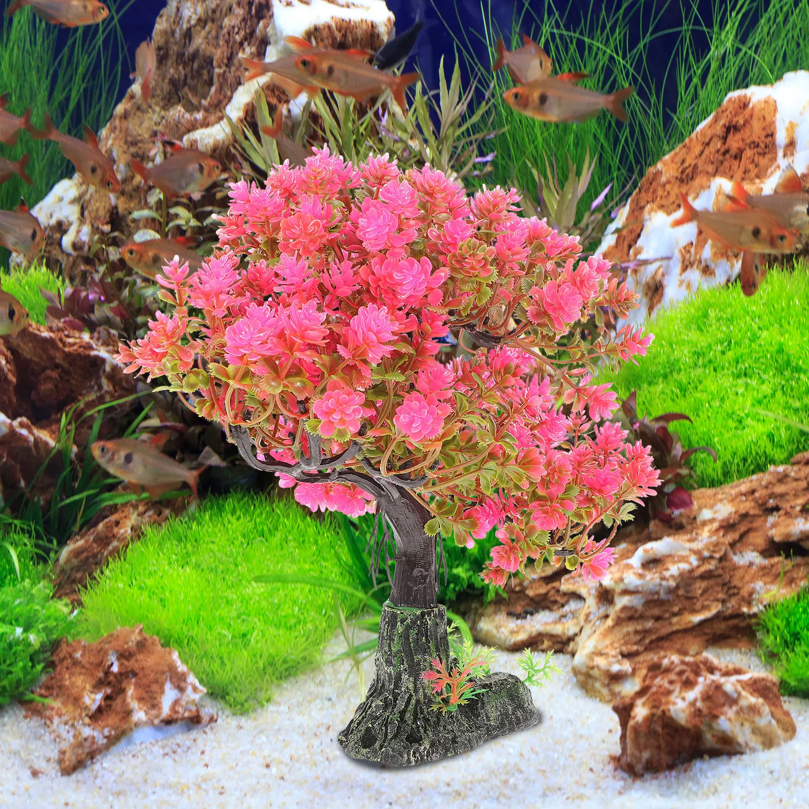 

Stylish Resin Aquarium Decor Compact Fake Tree Household Office Table Decoration Realistic Festival Gift Choice