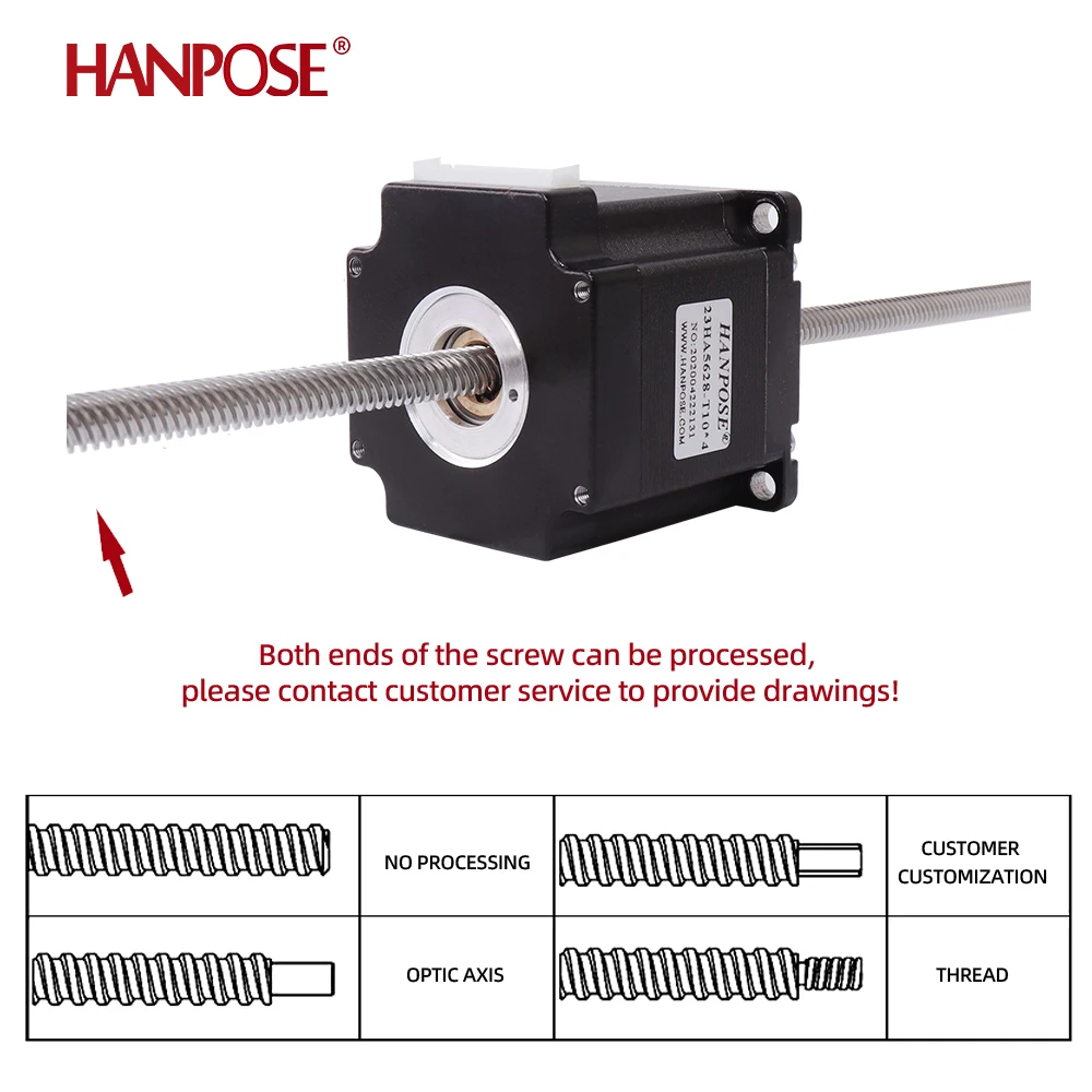 57 through-type linear screw stepper motor 100MM 200MM 57HA56-T10 screw 56MM cylinder movement screw rod telescopic walking