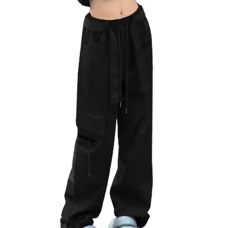 Pantalones de pierna ancha de cintura alta para mujer, ropa elegante de moda Harajuku ajustada, pantalones casuales sueltos que combinan con todo, pantalones lisos de pierna recta