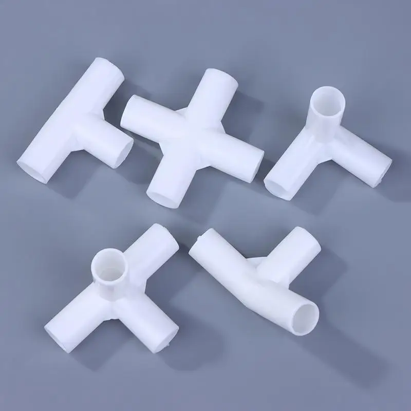 10PCS White 12mm Plastic Pipe Connector DIY Shelf Tent Fixed Joint Fitting Tee Four Way Straight Elbow Wardrobe Hook Joint