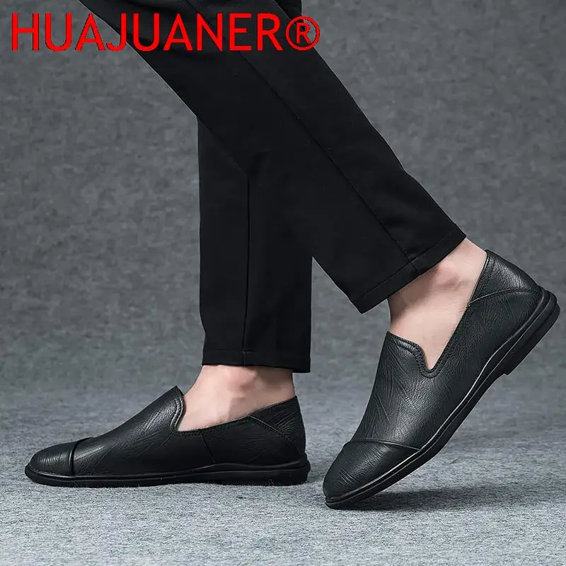 Driving Shoes Genuine Leather Mens Gents Shoes Brand Classic Comfortable Slip on Shoes High Quality Spring Autumn Luxury Shoes