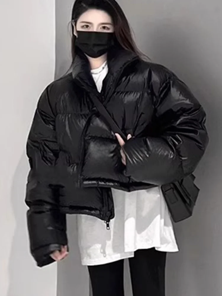 

Женская короткая теплая куртка ROUJE KEFSS с воротником-стойкой, на белом утином пуху, зимняя верхняя одежда для повседневной носки