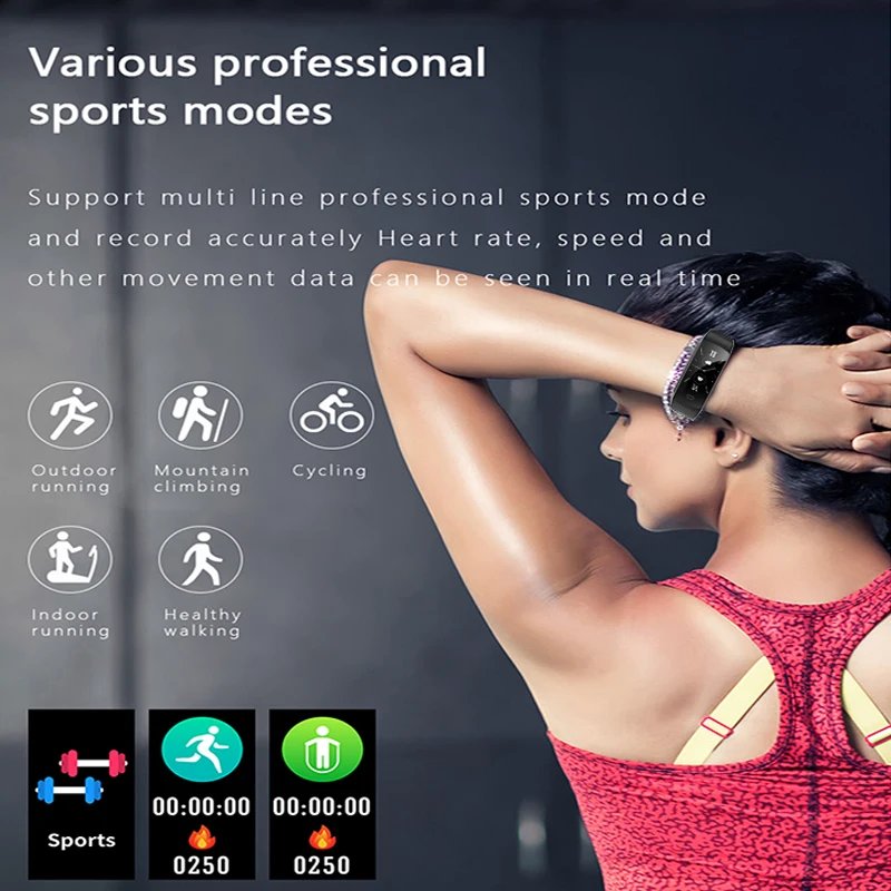 LIGE Men Women Smart Watches IP68 Waterproof Sports Fitness Tracker Smartwatch Heart Rate Monitor Music Control For Android IOS