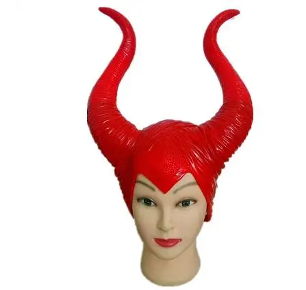 trendy Genuine latex maleficent horns adult women halloween party costume jolie cosplay headpiece hat -Free shipping