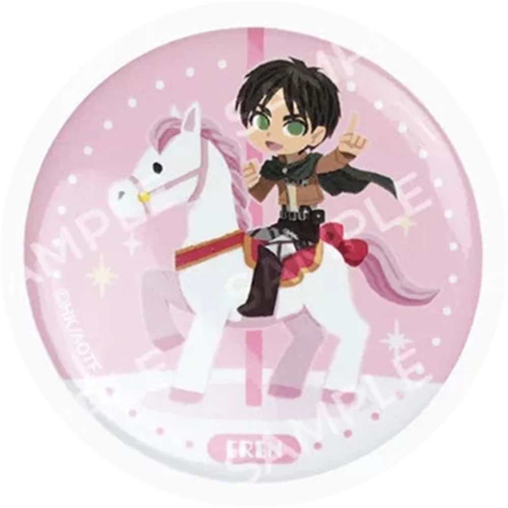 58mm Anime ‌Shingeki Attack on Titan‌ Kyojin Eren Yeager Cosplay COSTUME Badge Pin SPTE Tinplate Brooch﻿ Prop Xmas GiFT