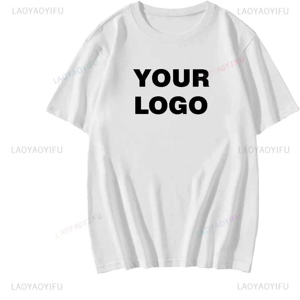 2024 New DIY Customized Picture Printed Cotton Black White T Shirt Harajuku Men Women Tee DIY Your Like Photo or Logo T-shirt