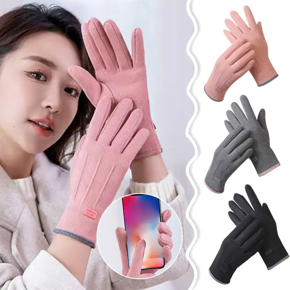 

Durable Windproof Touch Screen Gloves Thick Wear-resistant Warm Mitts Full Finger Mittens